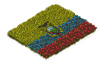 Здание Клумба в виде флага Эквадора Уровень 1
